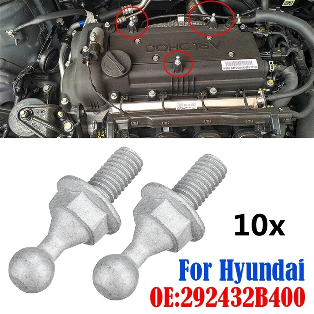 10PCS Engine Dust Cover Engine Cover Mounting Bolt for Kia RIO 2017-20 292432B400 for Hyundai Creta IX25 1.6 Car Hood Accessory