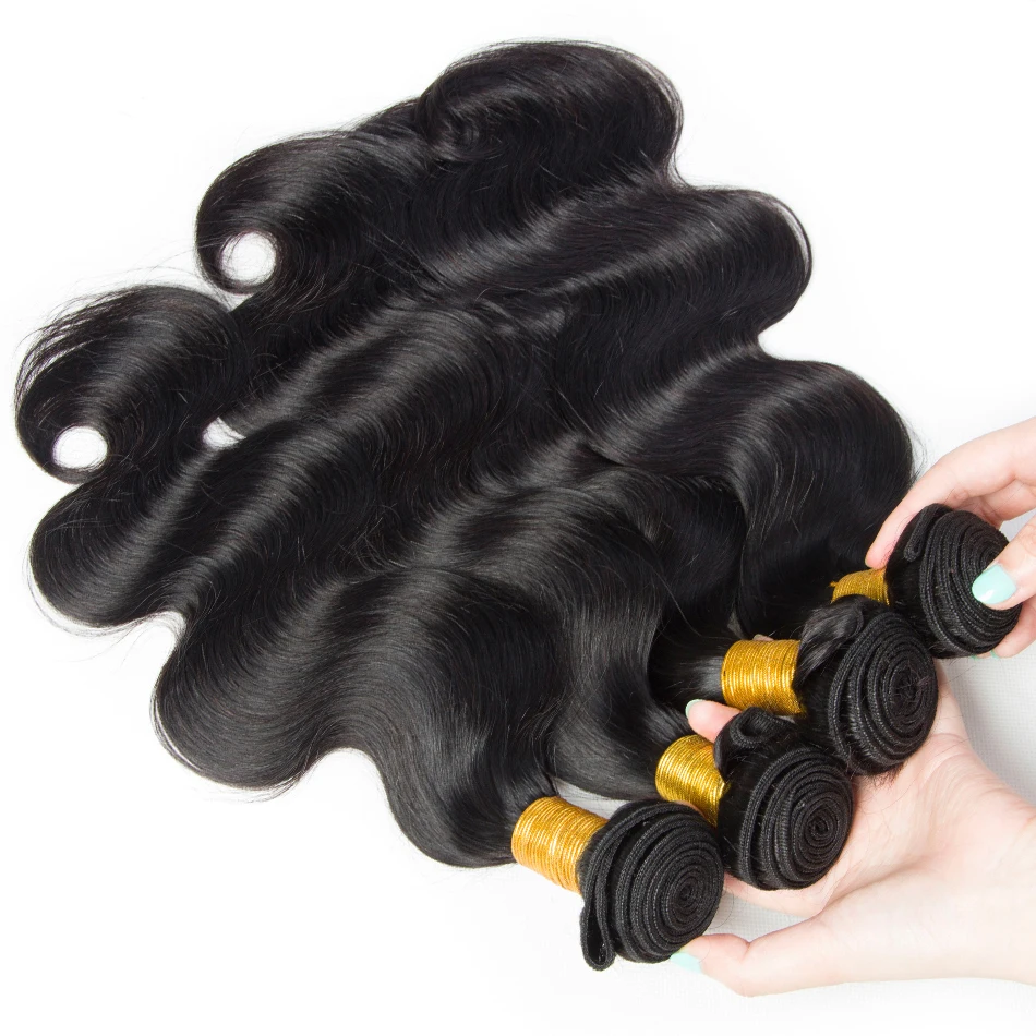 12A Bundles de cheveux humains Body Wave Bundles cheveux humains 100% non transformés cheveux brésiliens vierges 1/3/4 Bundles Offres Extensions de cheveux humains Weave Bundles Cheveux humains Naturel Noir