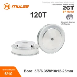 120Teeth 2GT Pulley  GT2 120T Synchronous Wheels Bore 5-30mm  Width 6/10/mm 3D printer belt pulley