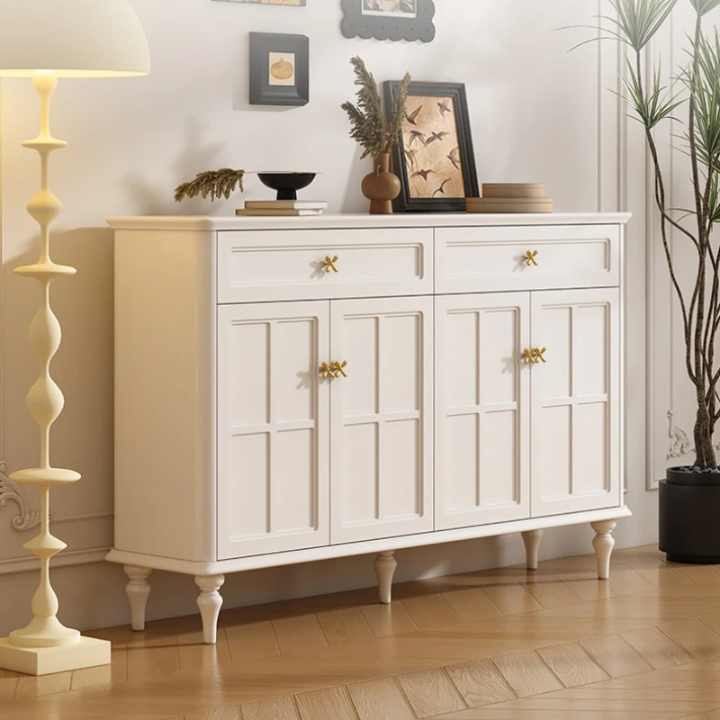 household French shoe cabinet retro cream style high-end storage shoe cabinet entrance integrated armoires de salon Furniture