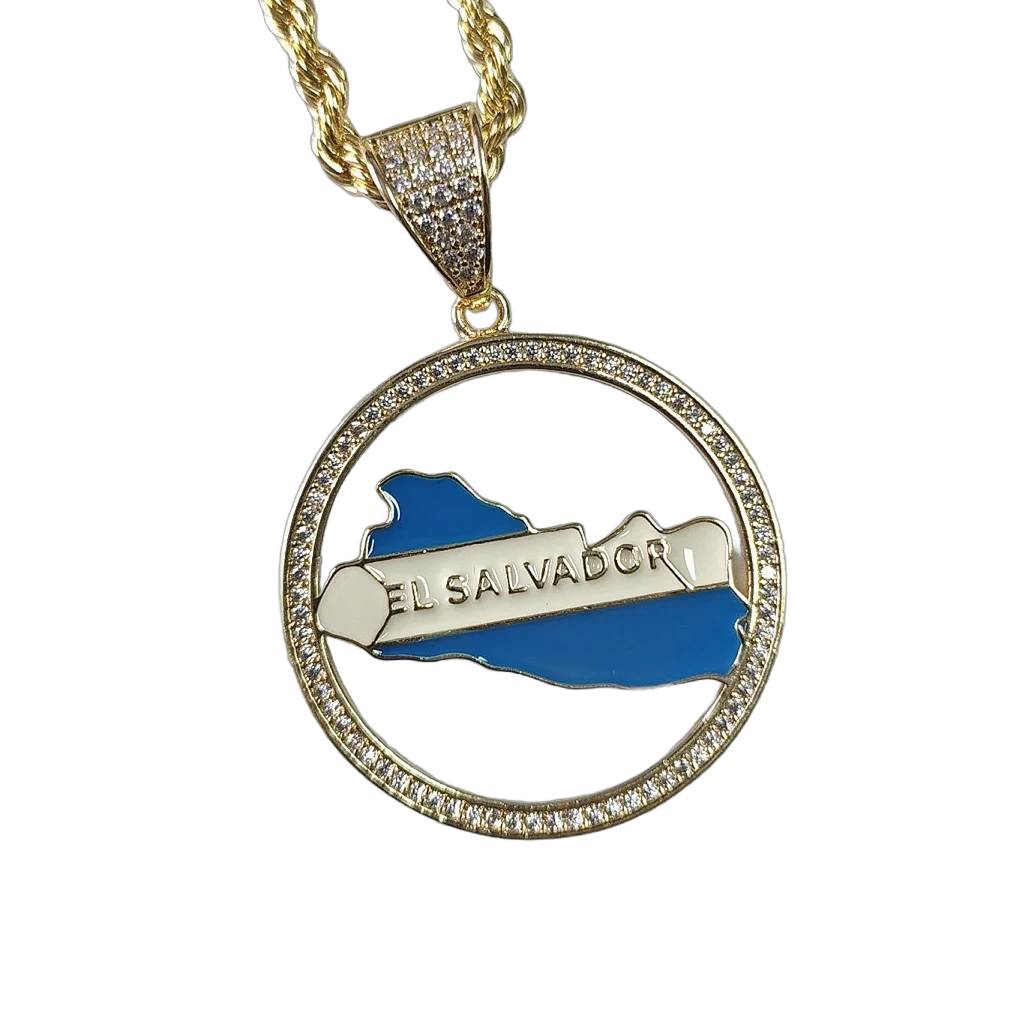 

Винтажный медный кулон с картой мира из микроциркона | Роскошное массивное географическое ожерелье