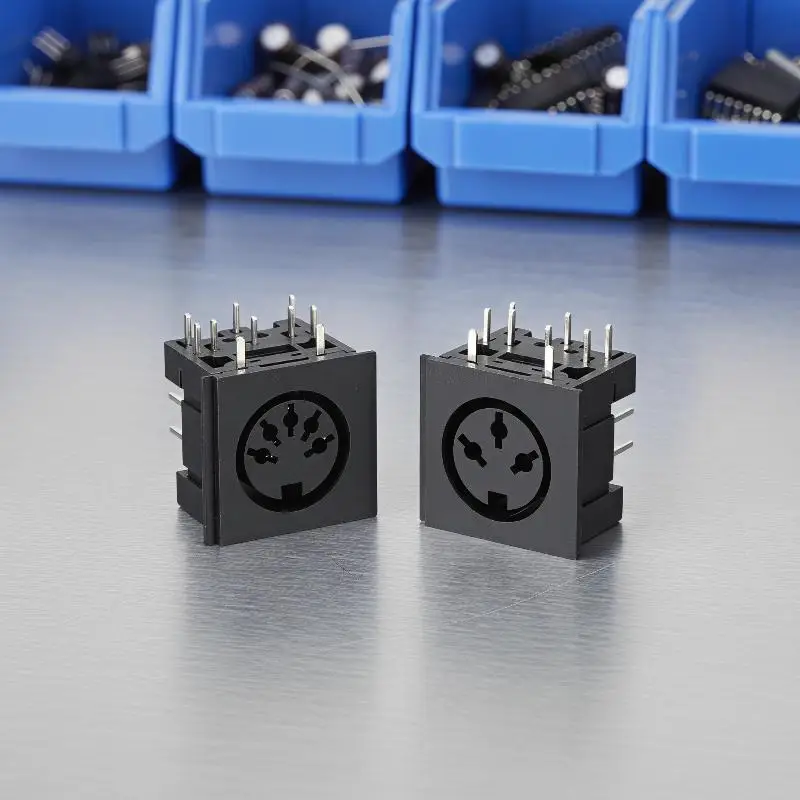 2PCS 3 4 5 6 7 8 Pin Mini DIN Female Socket Connector 3 4 5 6 8 Poles DIN Jack Mini Circular Keyboard And Mouse Socket