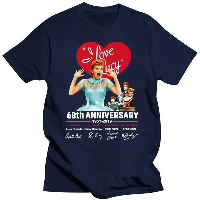 I Love Lucy 68Th Anniversary 1951 2019 Signatures T Shirt Black Cotton Men Free Style Tee Shirt new in tops & tees shirt homme