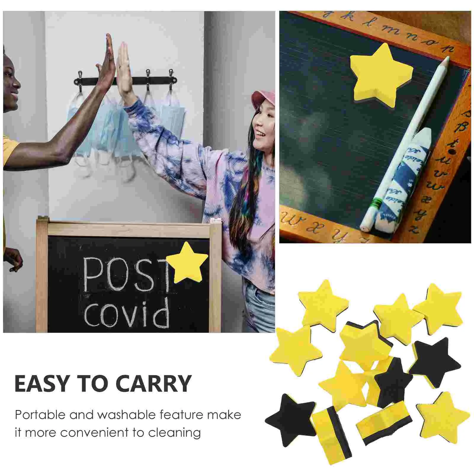 Supplies Magnetic Mini Dry Erase Erasers Star Shape Whiteboard Chalkboard Board Wiper Classroom Office Home Teacher