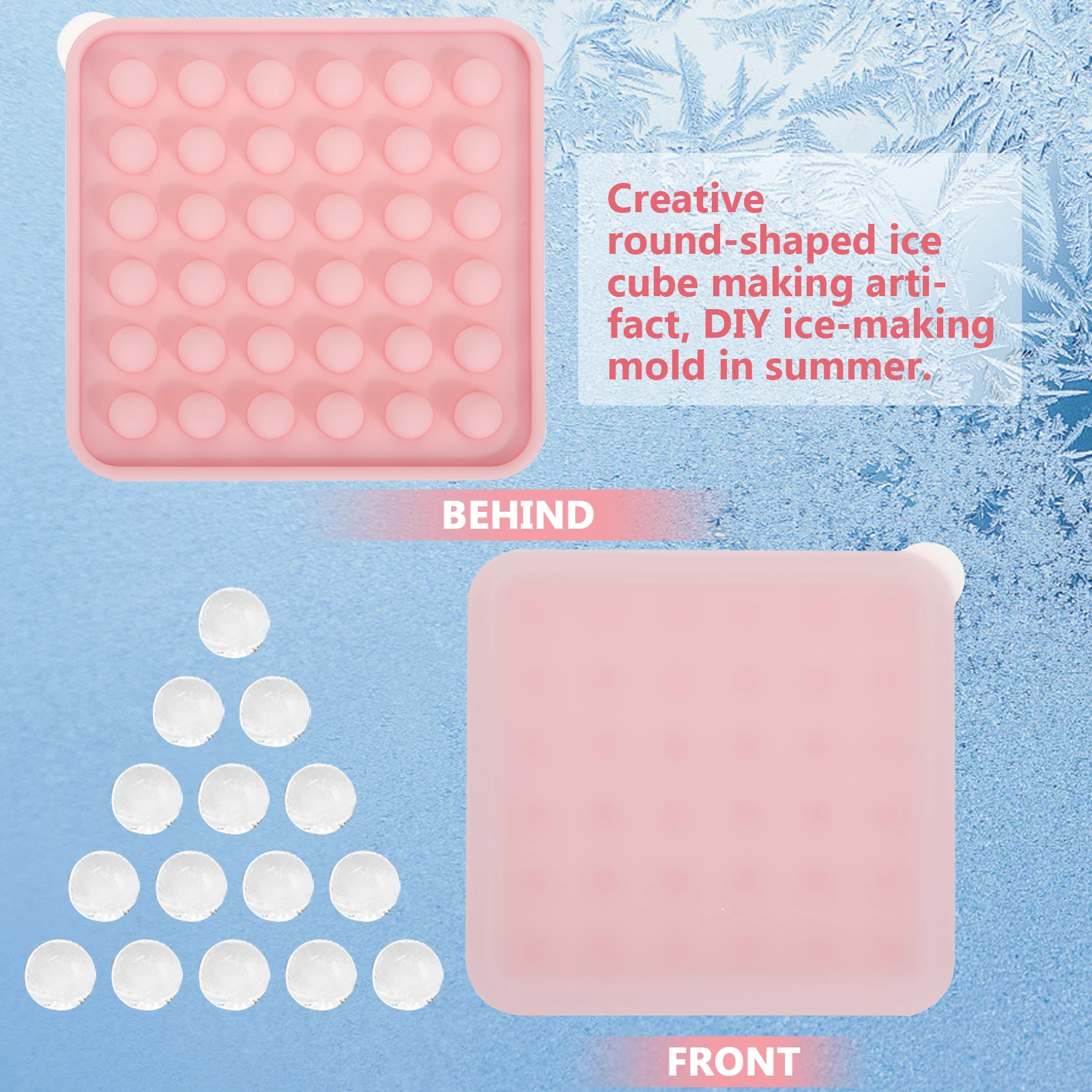 

2pcs Ball Mold Creative Mini Ice Making Tray For Home Easy Demould Bpa Free Silicone Ice Cube Mold Kitchen Bar Tool