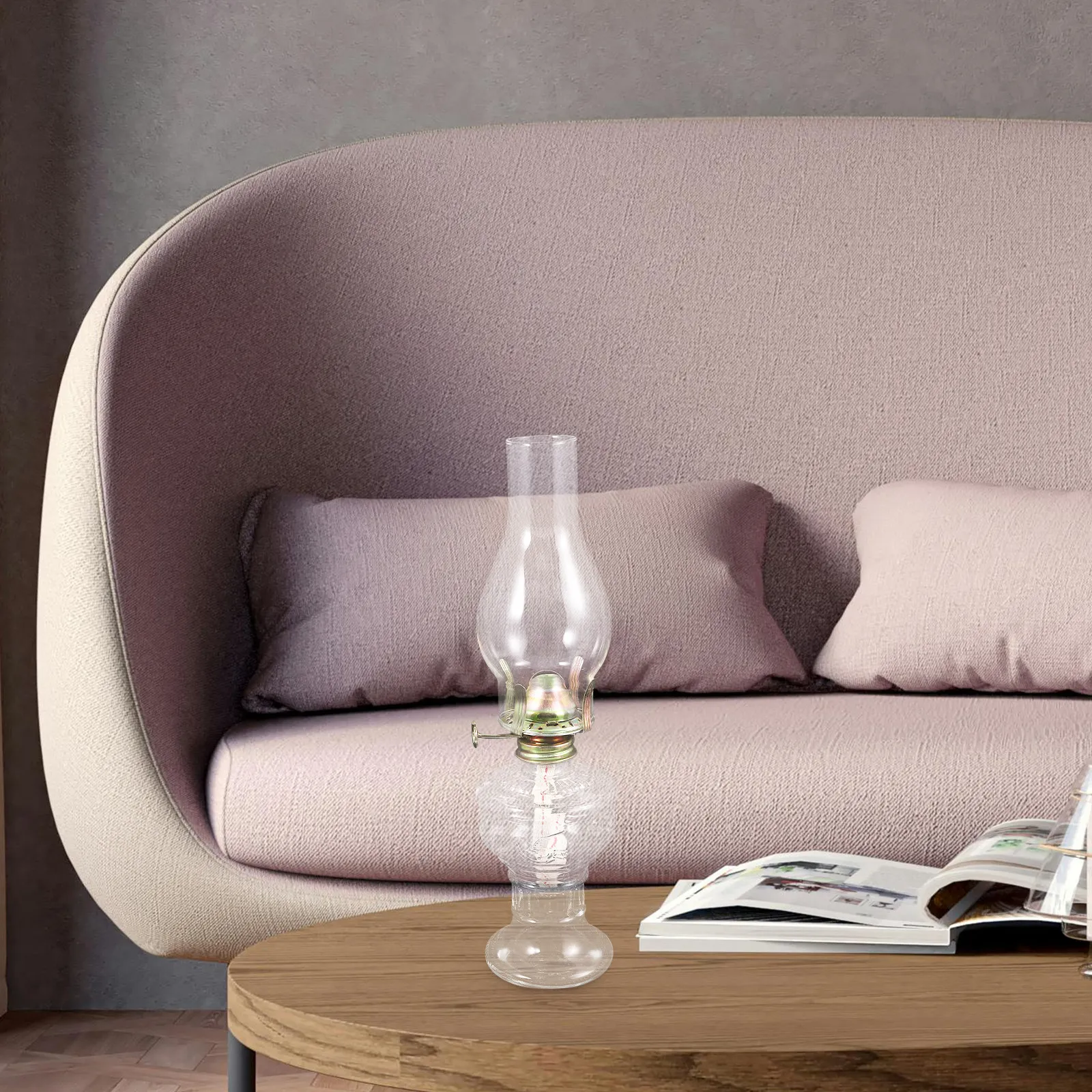 

1 шт. Классическая стеклянная масляная лампа в винтажном стиле, с высокой светопропускной способностью, ветрозащитная, термостойкая, для декора интерьера дома и семейного использования