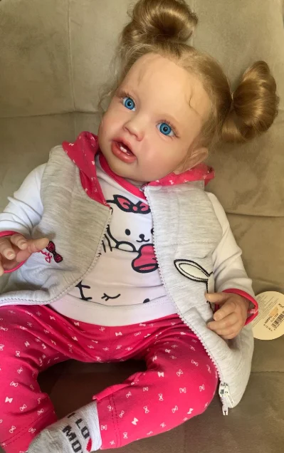 

EGO 24Inch Newborn Baby Toddler Reborn Doll Reborn Lottie Girl Lifelike Soft Touch 3D Skin Art Doll with Hand Rooted Hair