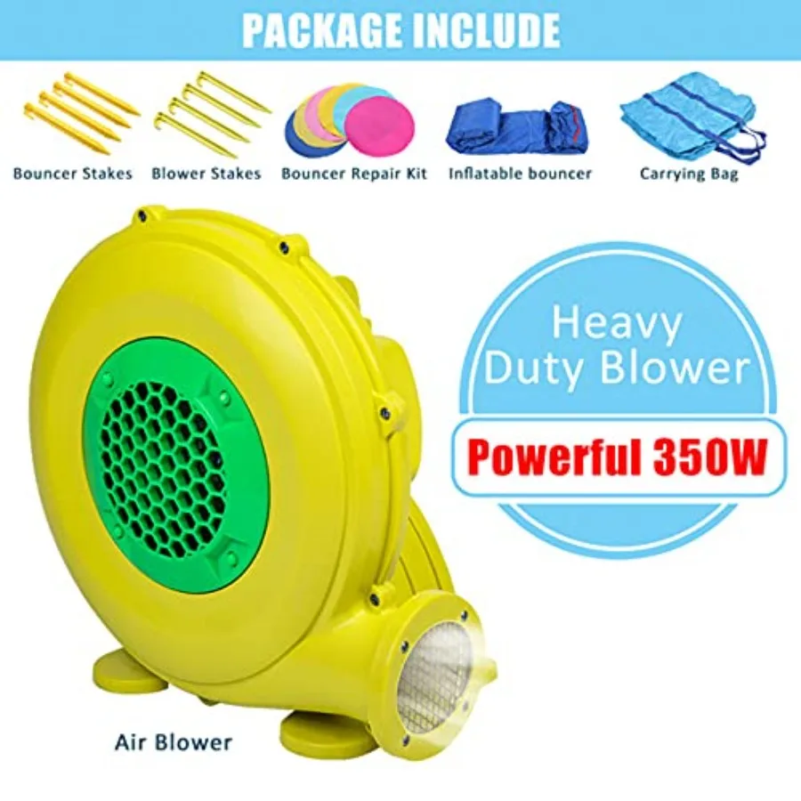 Château gonflable de videur d'eau de maison de rebond pour âgés de 310 ans, jouet de saut d'eau d'arrière-cour extérieur avec ventilateur pour les yards, cadeaux idéaux