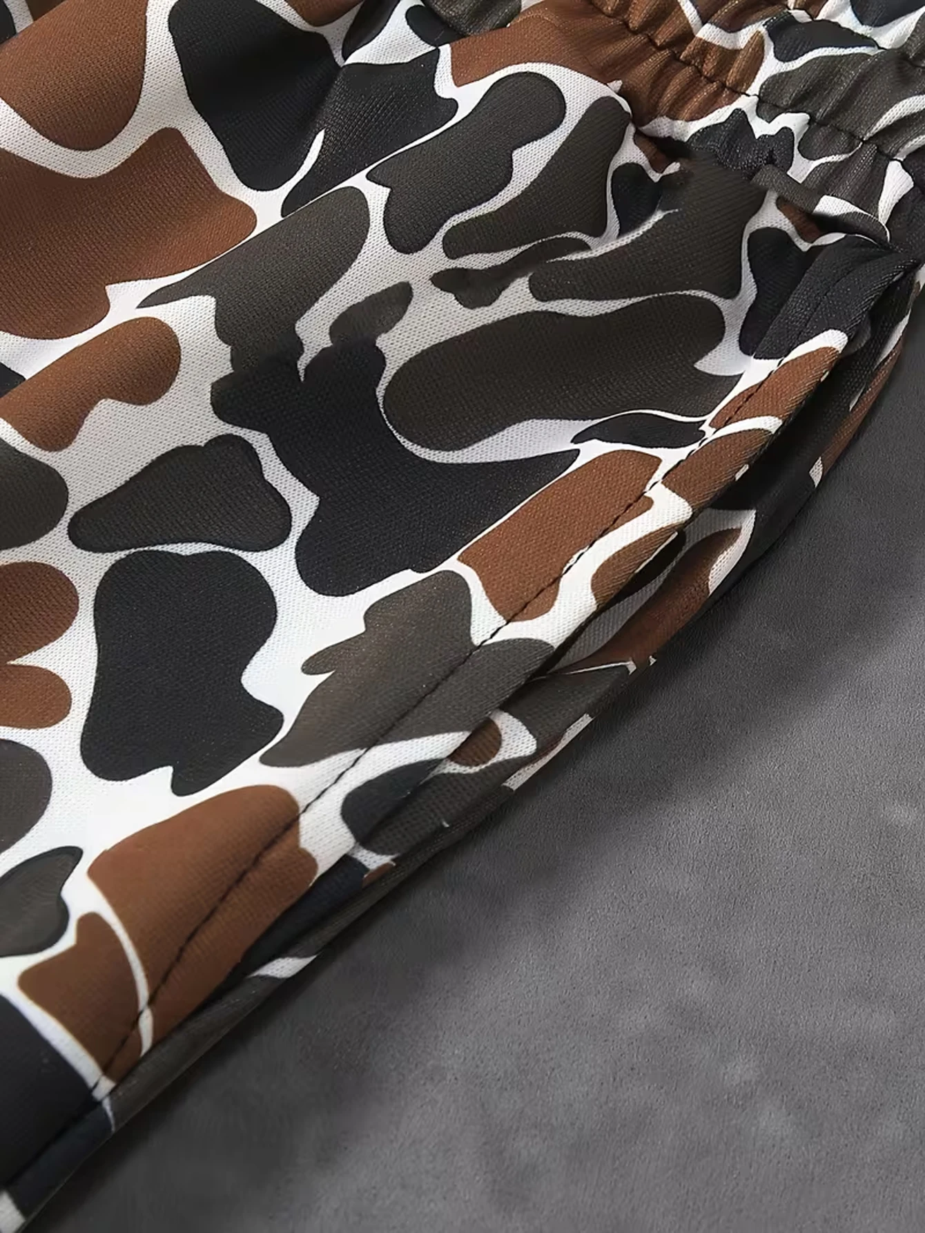 2026 New Men Quick Dry Beach Shorts Brown Black White Camo Print Swim Trunks Elastic Drawstring Mesh Lining Casual Surf Board Sh