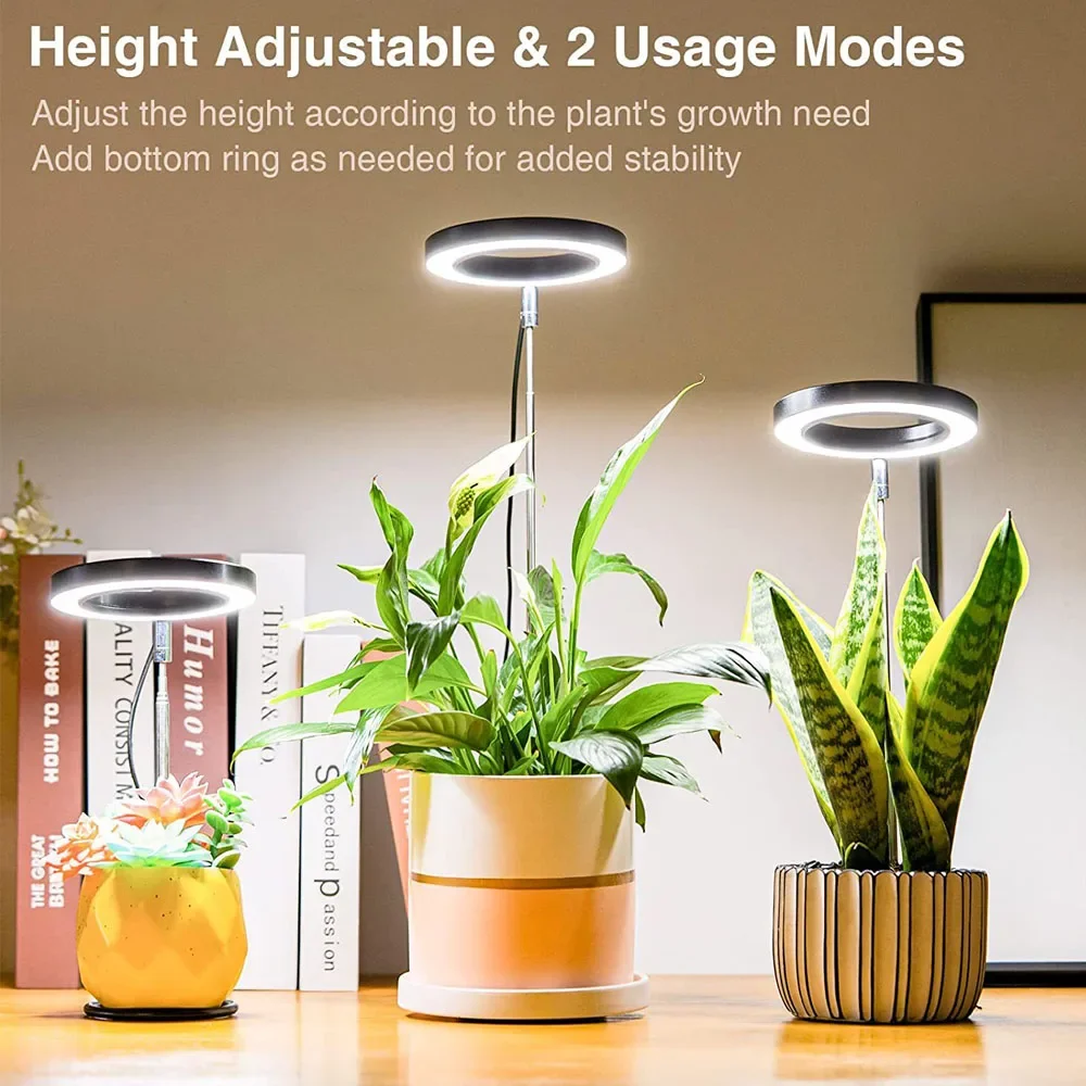 

Grow Light, Full Spectrum LED Plant Light for Indoor Plants, Height Adjustable Growing Lamp with Auto On/Off Timer Dimmable