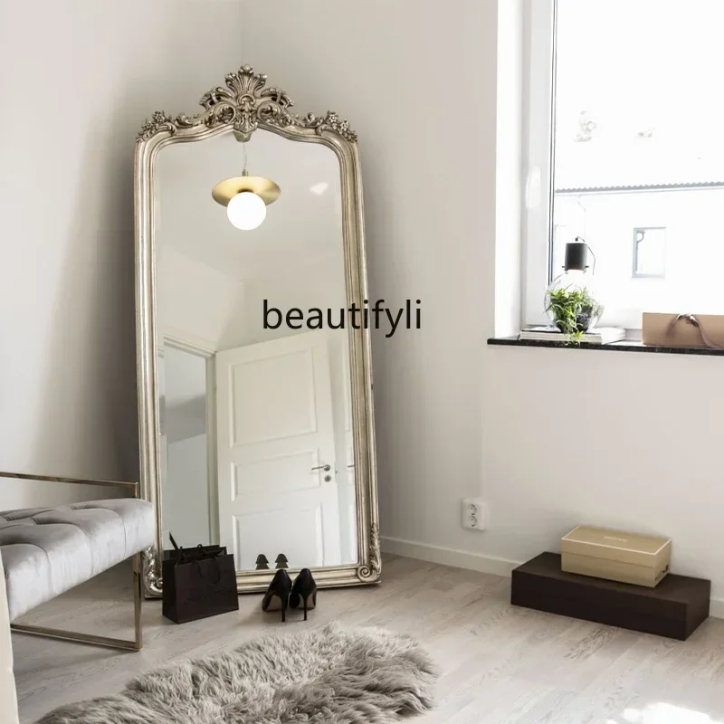 

smt03 ss03 European full body, French fitting, floor mirror, American carved home wall hanging retro wall hanging full-length mi