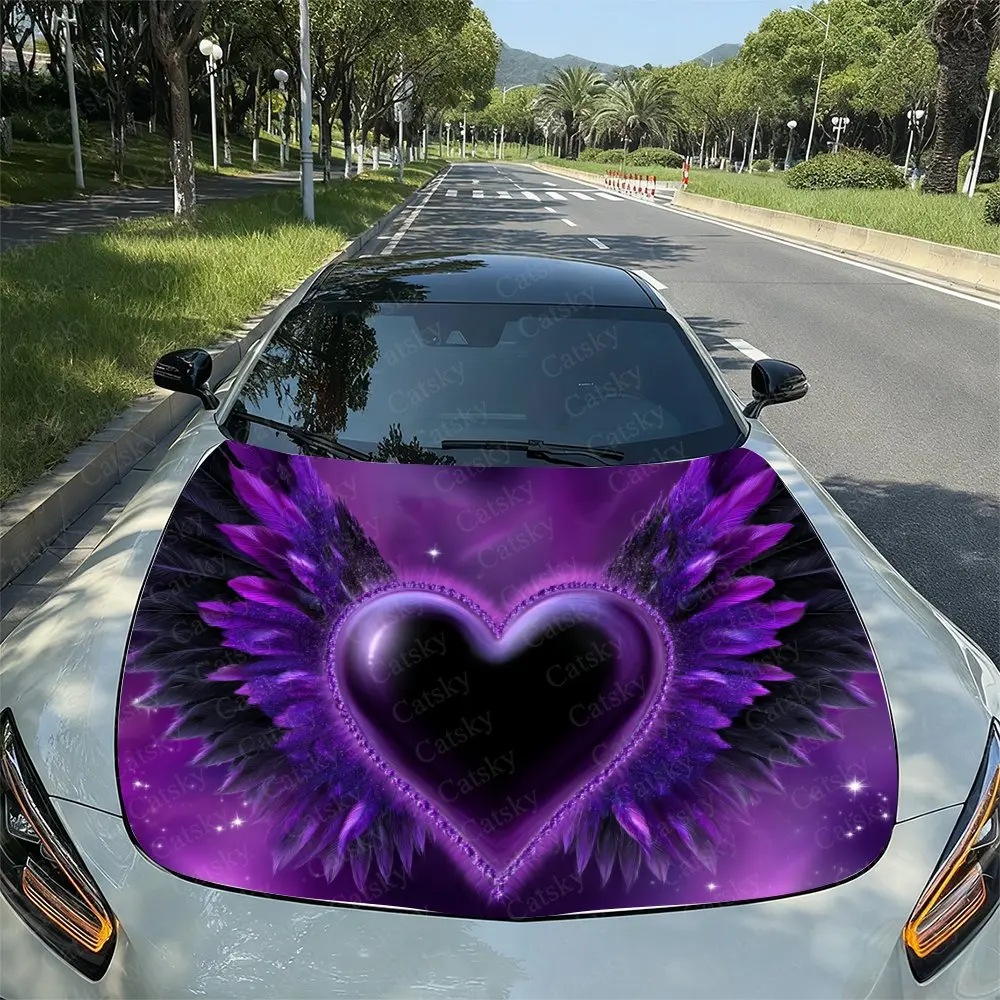 

Heart Of Purple Wings PVC Vinyl Wrap - Self-Adhesive Waterproof Car Hood & Body Decal Sticker, UV, Cars, SUVs