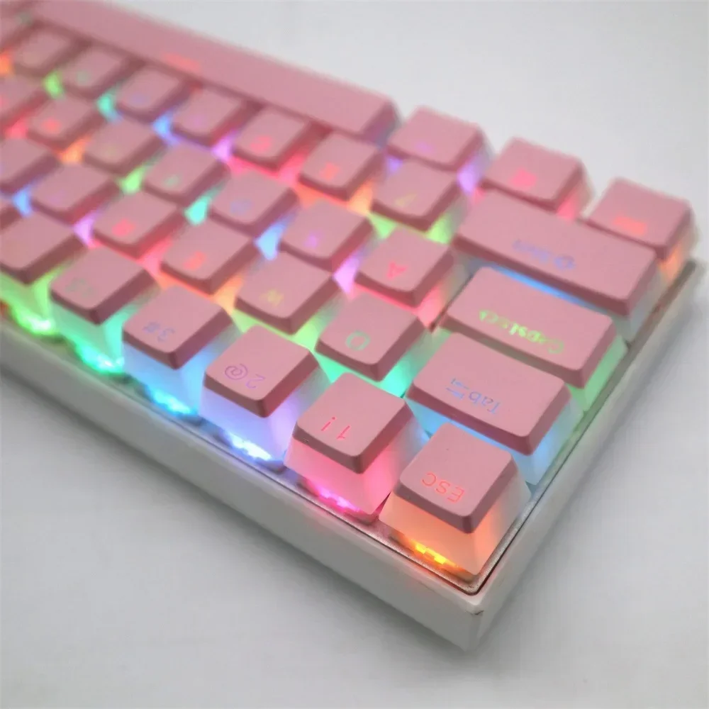 

104 Keys Backlight Keycaps Set Cute Clear Two-Color ABS Keycap Key Cap PBT Keycaps For 104 Key Mechanical Keyboard Kit