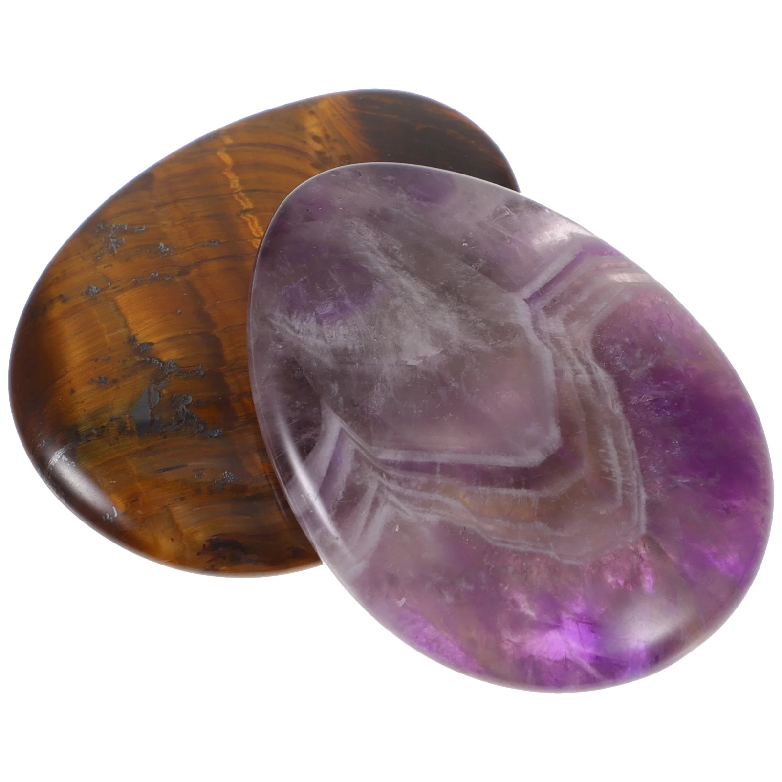 2 قطعة منحوتة باليد الطبيعية الإبهام تدليك حجر القلق حجر كريستال المحمولة جيب القلق الإغاثة سطح المكتب الديكور #1