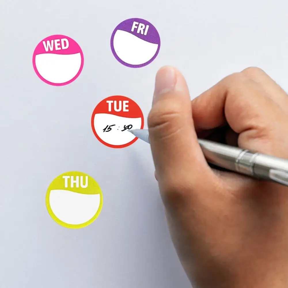 500 Pcs Self-Adhesive Round Date Stickers New Removable Week Stickers High Quality Food Containers Food Packaging Dots Label