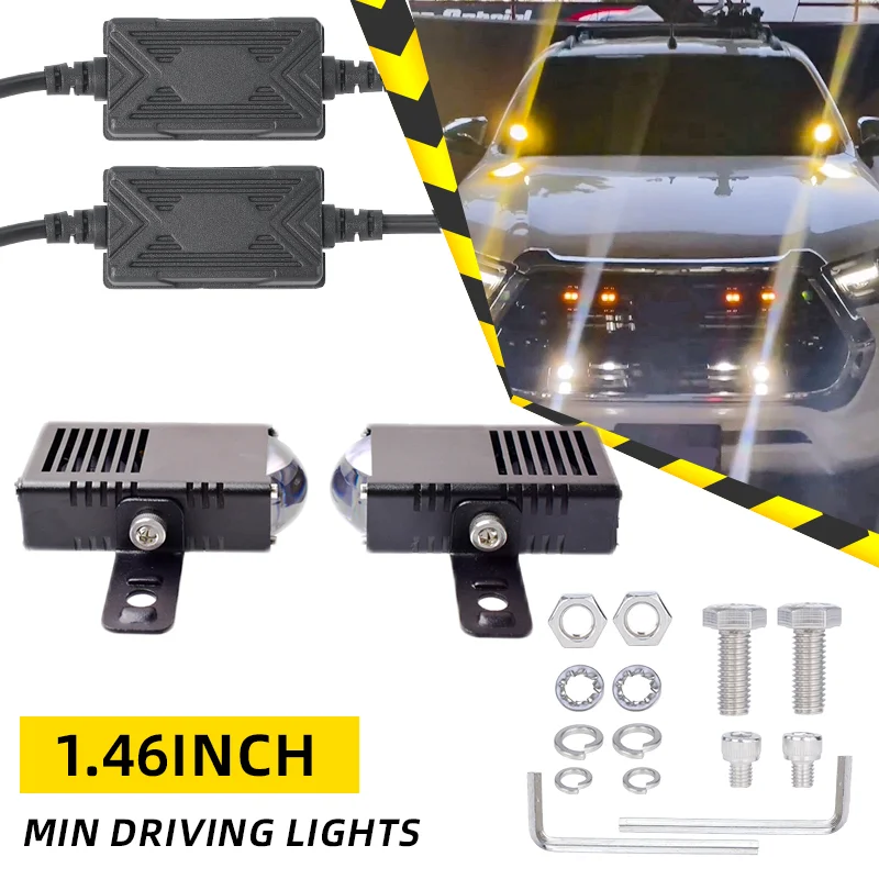 Motorcycle Spotlight Headlight LED Len Hi/Low Beam Mini Driving Spot Fog Flash Strobe Drive Lights Auxiliary light Lighting