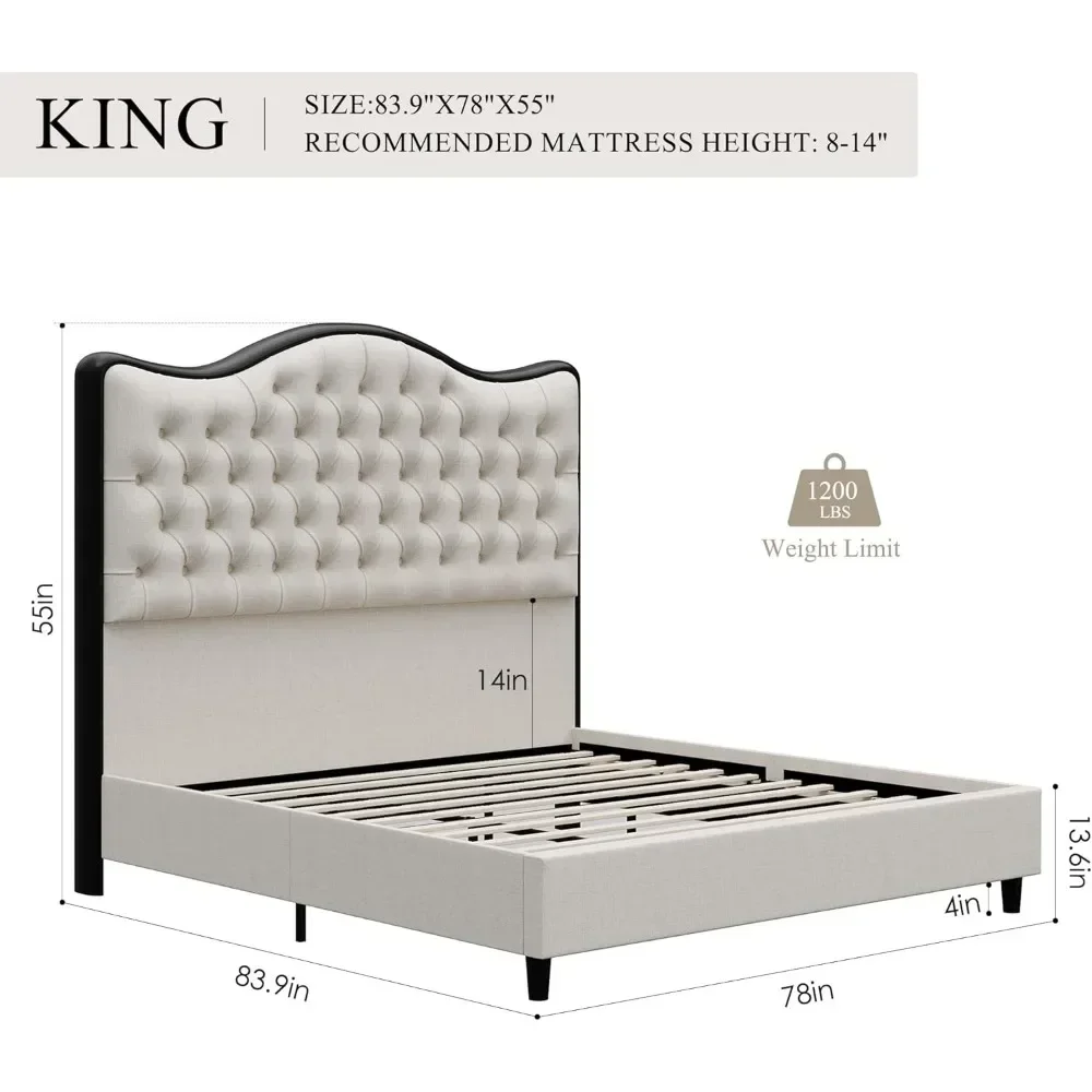 Bed Frame King Size with 55