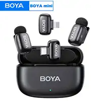 BOYA BOYA Mini micrófono de solapa Lavalier inalámbrico para iPhone Android tipo c Smartphone cámaras DSLR Youtube grabación Streaming