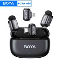 BOYA BOYA Mini Wireless Lavalier Lapel Microphone for iPhone Android Type-c Smartphone DSLR Cameras Youtube Recording Streaming