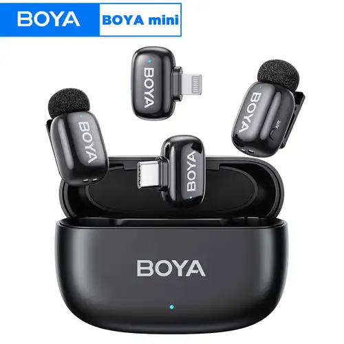 BOYA BOYA Mini micrófono de solapa Lavalier inalámbrico para iPhone Android tipo c Smartphone cámaras DSLR Youtube grabación Streaming