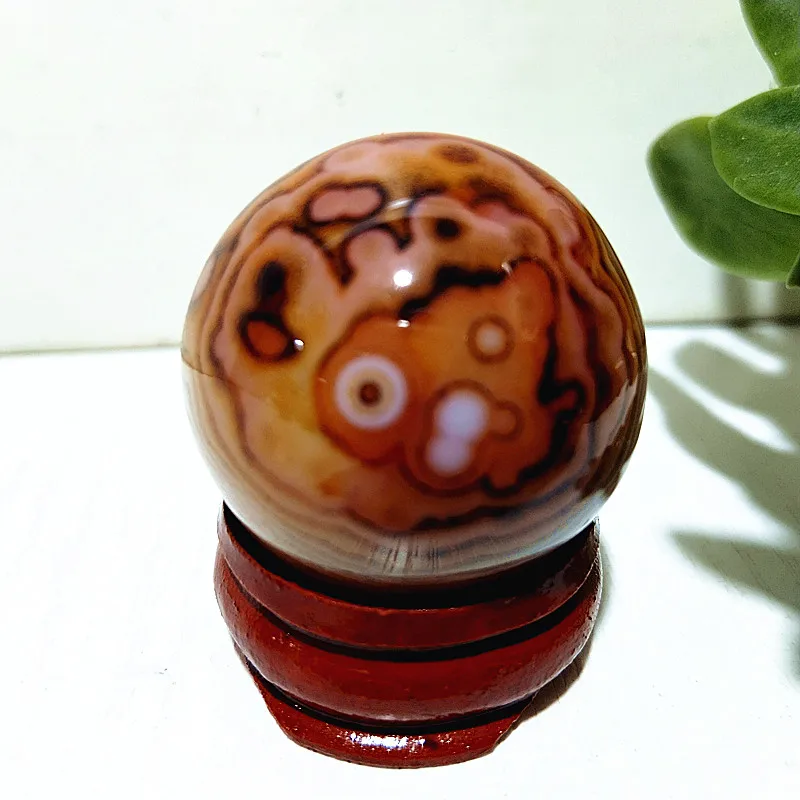 Natural Stone Lace Stone Sardonyx Agate Sphere Meditation Spirit Crystal Exorcism Feng Shui Home Room Decoration