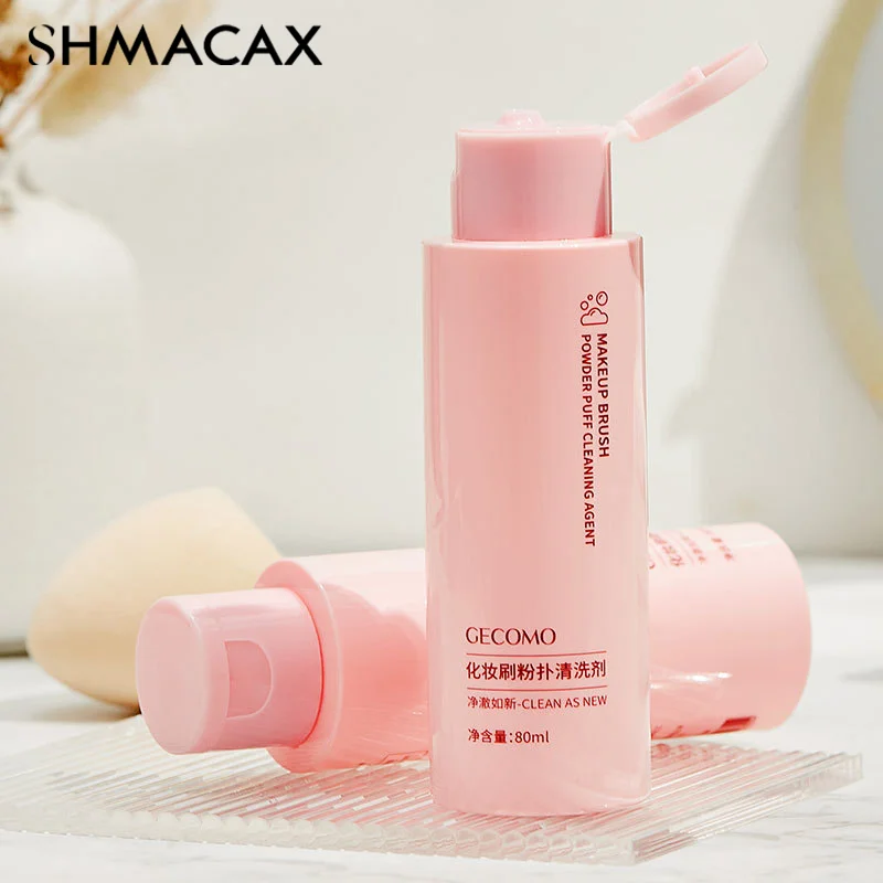 Makeup Brush Cleaner Solution Makeup Brush Shampoo Puff Cleaning Solution Remover Quickly Liquid Makeup Brush Cleaner 80ml