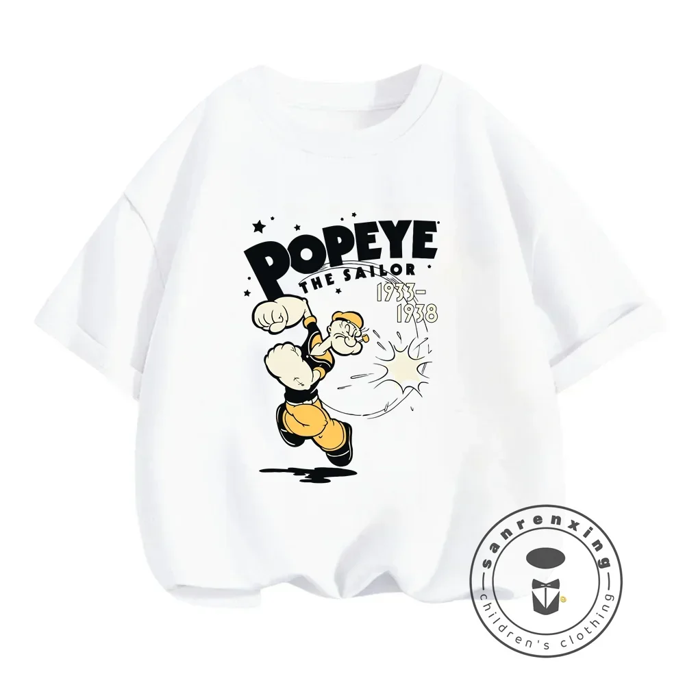 Summer's Ultimate Choice Popeye the Sailor Prints on Stylish T-shirts Soft Hip-Hop Inspired Affordable for Boys and Girls