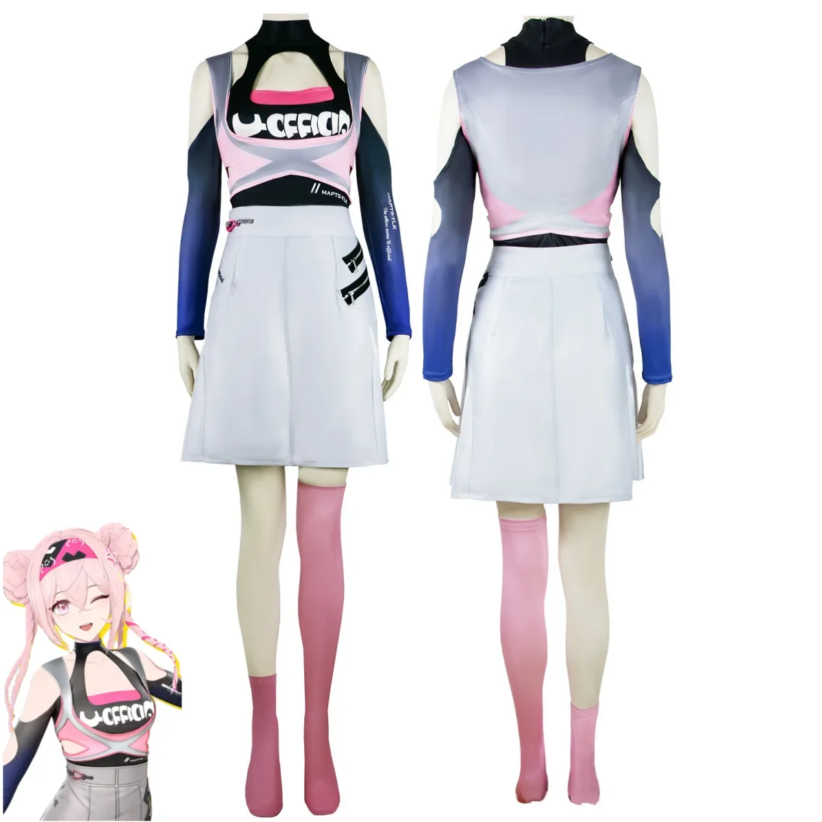 Anime Game Arknights Eureka U-Official Cosplay Costume Strapless Tops T-shirt Sexy Pleated Skirt Woman Lovely Carnival Suit