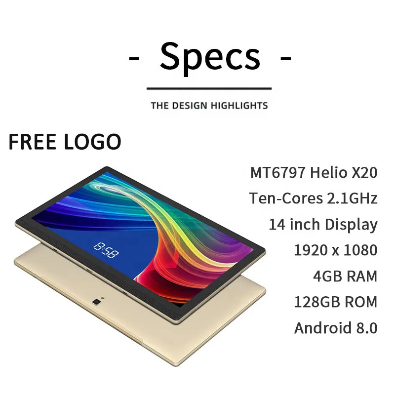 Factory Price 4G Dual Sim Card 14 Inch  MTK6797  32GB 64GB 128GB  Android Tablet PC 14 inch android tablet