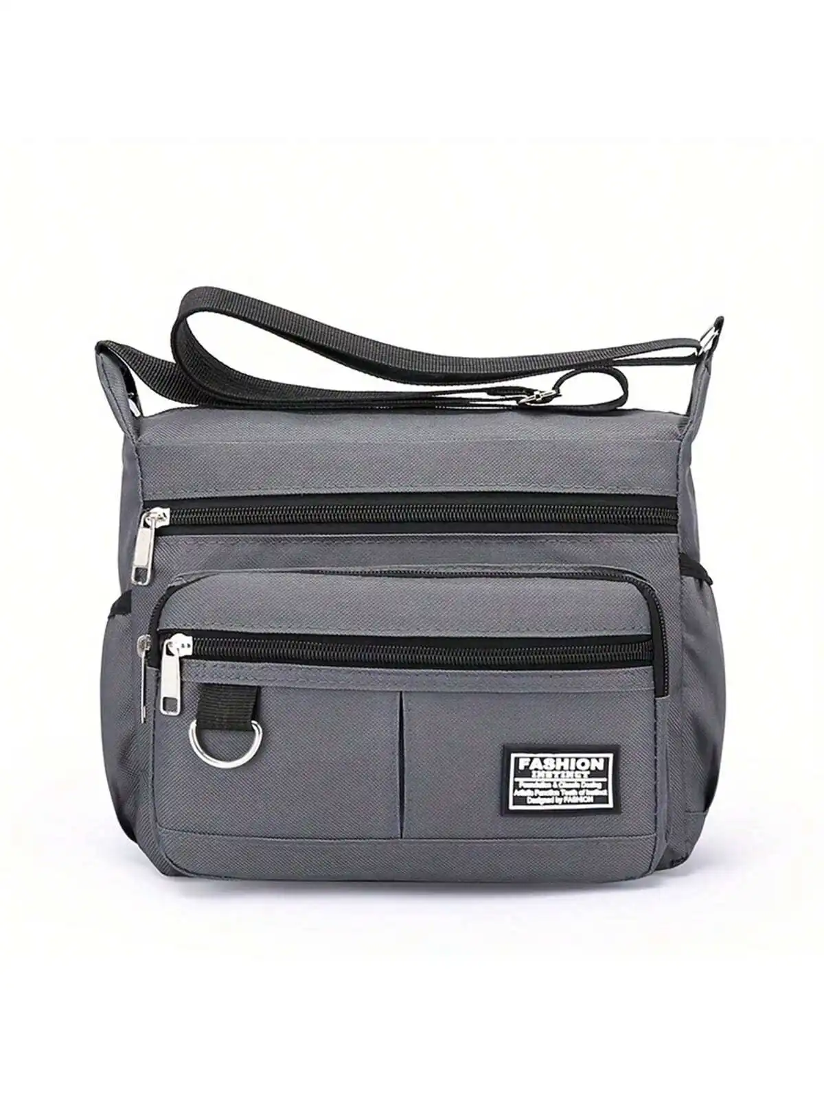 

Medium Square Bag Letter Patch Decor Sling Bag Sport Bag For High School University Student For Travel College School