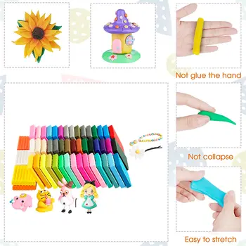 24色聚合物黏土套裝 - DIY手工造型黏土,適用於聖誕節工藝品和藝術禮品 10 最佳銷售 聚合物黏土套裝 - №2