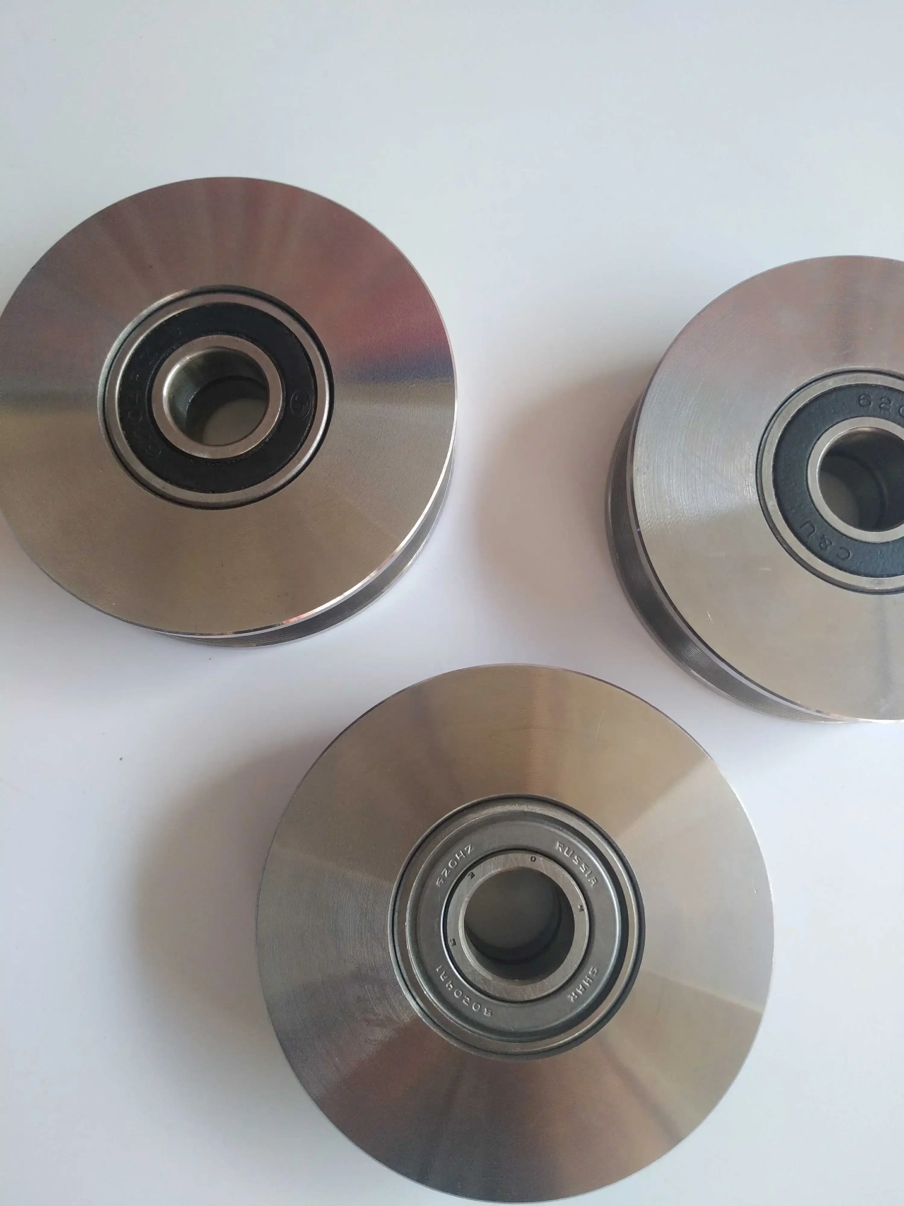 1pcs heavy duty 204 double bearing u groove steel pulley roller for 1 ton crane rack pulley 1 ton truck crane rack pulley