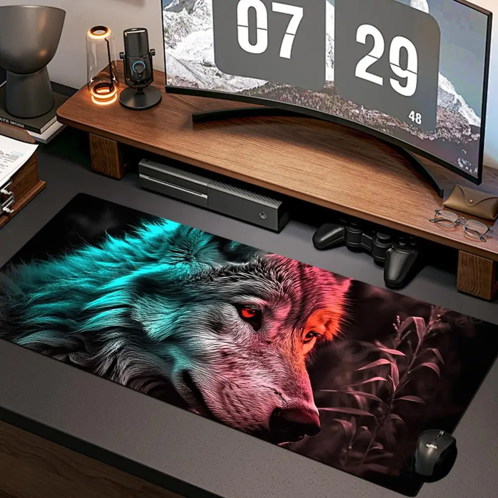 

Коврик для мыши Art Wolf, новый, для компьютера и дома, XXL, настольный коврик из натурального каучука, противоскользящий, для офиса и игр