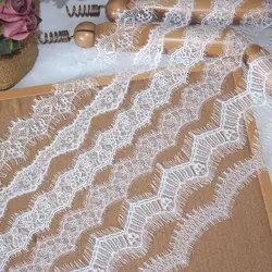Wholesale Price 30 Meters=10 Pieces Eyelash Lace Trim Border Lace Trimming Chantilly French Lace Off White, Black in Stock