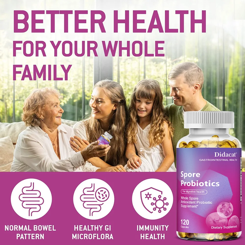 Kompleks probiotyków sporowych - przeciwutleniacz, wspomaga trawienie i odporność, poprawia zdrowie trawiennego, suplement dzienny - unisex