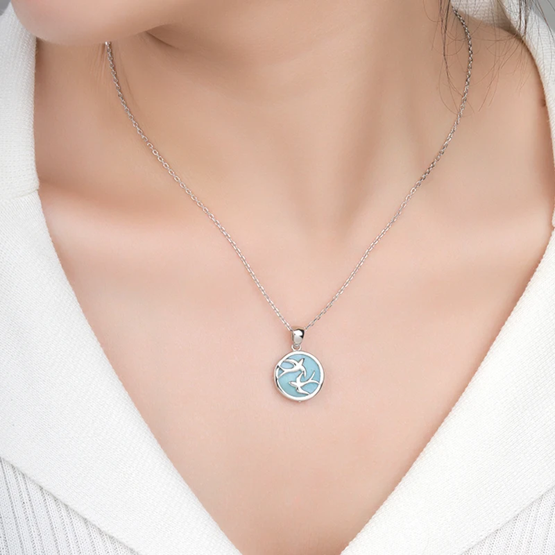 XYOP 925 Sterling Silver Soul Resonates With Natural Larimar Necklace Jewelry For A Personal Gathering