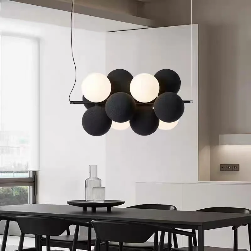 French Minimalist Stylish Bubble Ball Shade LED Pendant Lights Art Creative Lamps for Living Room Home Decoration Chandelier