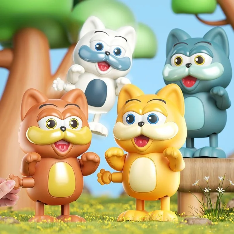 

4pcs New Cartoon Cute Dancing Kitten Wind-up Toy Funny Wobbling Kids Toya Desktop Fidget Collectible Toddler Kids Toys Gift