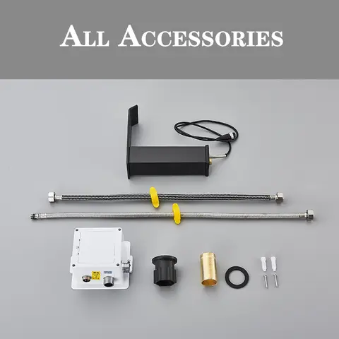 Smart sensor badrumsblandare intelligent svart automatisk avkänning mässing kallt varmvattenblandare vattenfall kran däckmontering 11 best sales smart kran - №9