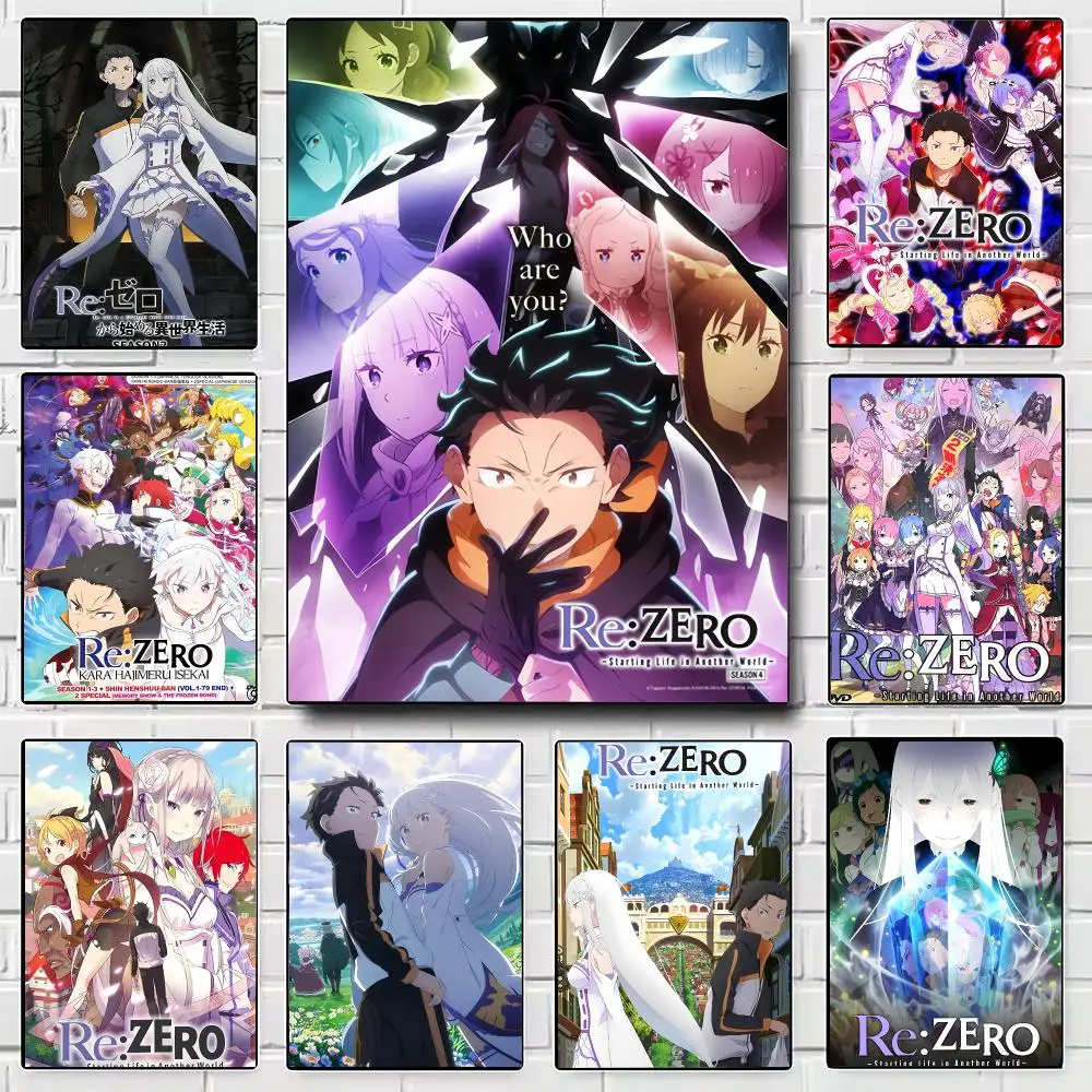Anime ReZERO -Starting Life in Another World Poster Modern Wall Art for Bedroom Living Room Cafe Bar Aesthetic Home Decor Gift