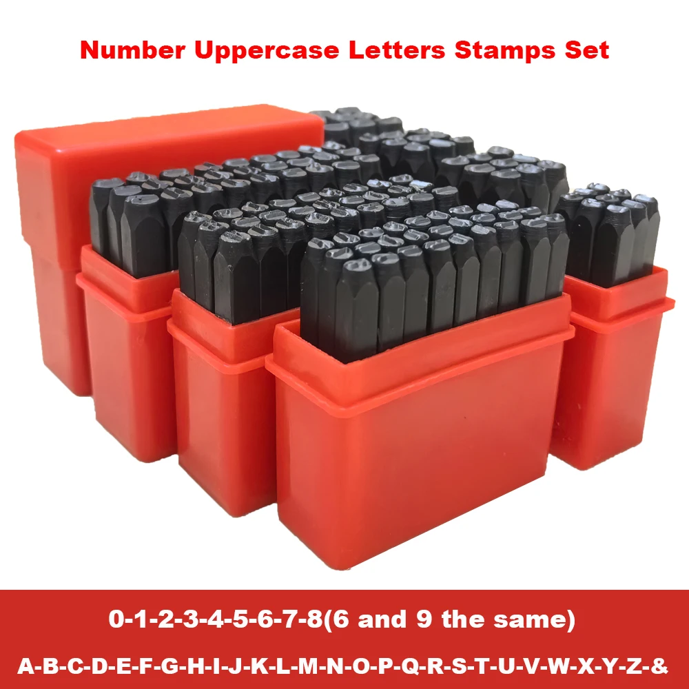 Number Uppercase Letters Steel Die Stamping Set Punching Leather Gold Silver DIY Jewelry Logo Stamp Craft Steel Puncher 2mm-10mm