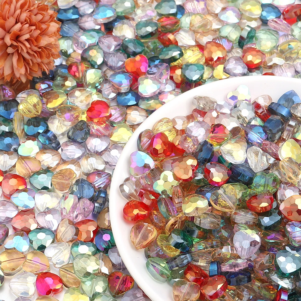 30 قطعة 10 مللي متر الأوجه خرز كريستالي الحب القلب الزجاج فضفاض خرزة مباعدة DIY بها بنفسك الحرف حلية صنع الخياطة الديكور اكسسوارات #5