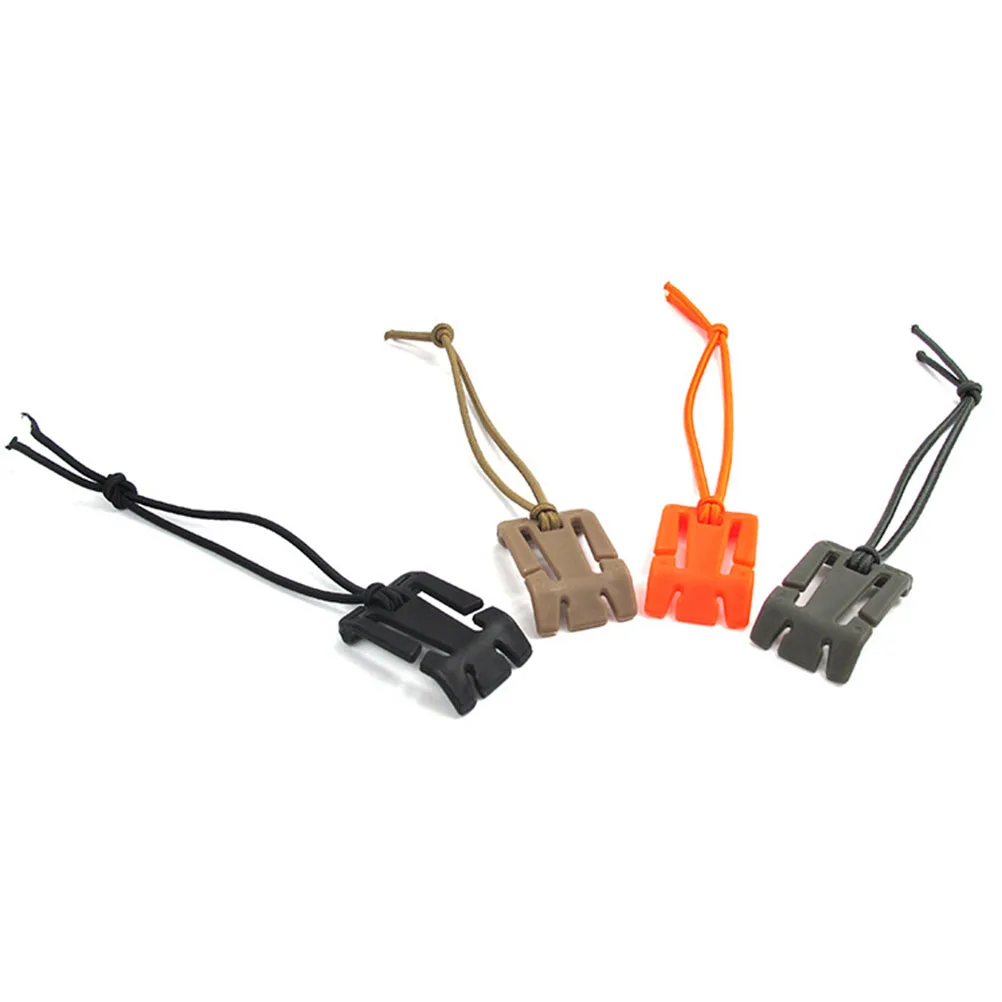 

4pcs Tactical Web Buckles Strap Clips For Systems Outdoor Backpack Webbing Belt Keeper With Elastic String Black