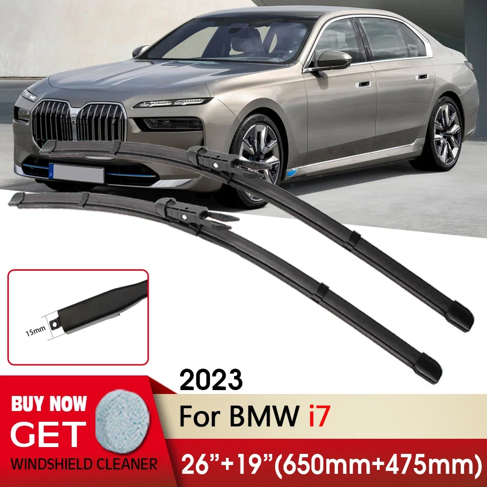 

Car Wiper RHD LHD Front Wiper Blade 26"+19" For BMW i7 2023 Fit Pinch Tab Arm Front Windscreen Wipers Auto Accessories