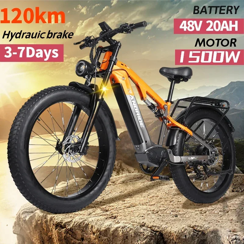 New Ebike LAFLY-X800 1500W 48V 20AH 26 Inch 4.0 Fat Tyre Off-road Electric Bike Men's Mountain Bike Snowmobile Electric Bike