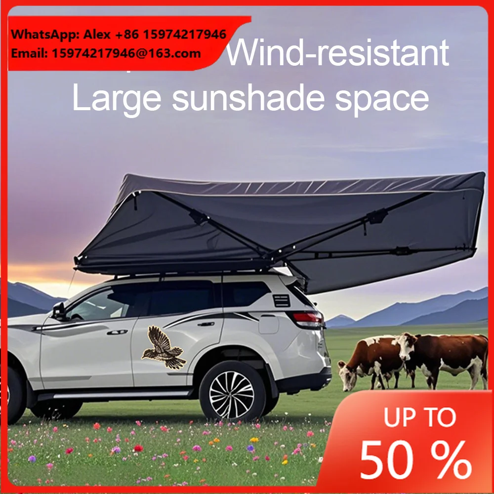 270 Degree 4x4 Awning With LED Light Strip And Side Walls Waterproof For SUV Overland Camping OEM ODM Custom Logo
