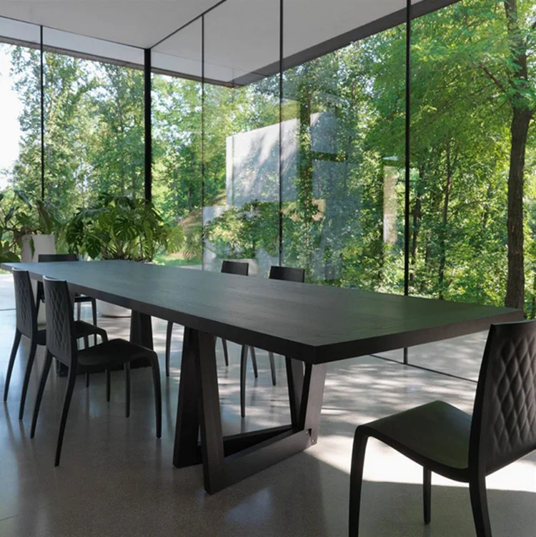 Loft American solid wood conference table long table simple desk log large board table industrial style large workbench