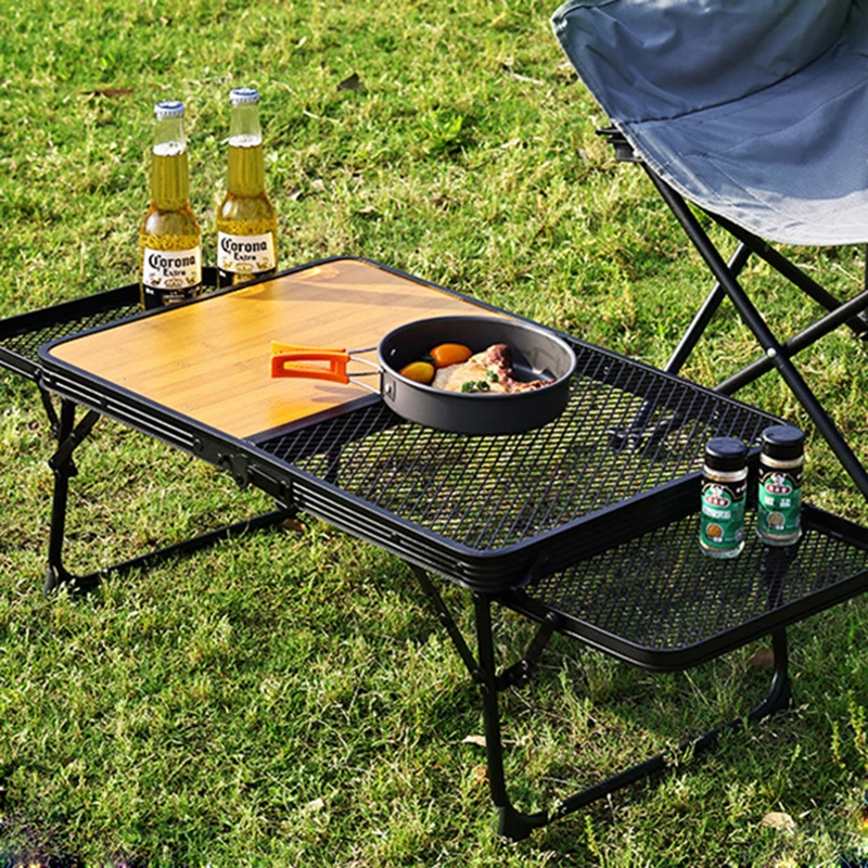 Ultralight Folding Desk Table Portable Camping Table with Extendable Table Board Foldable Outdoor Fishing Traveling Picnic Table