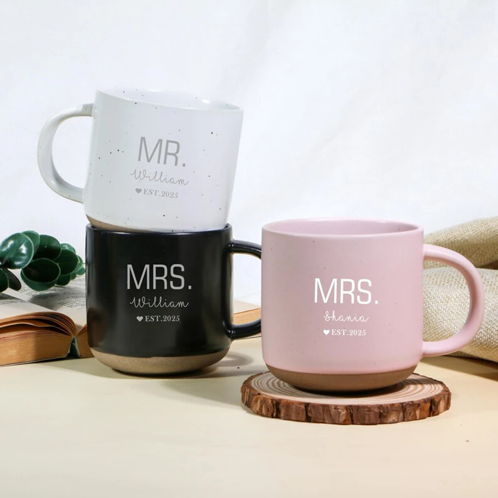 

Персонализированные керамические чашки с именами по индивидуальному заказу, свадебные подарки для невесты, жениха и подарки на годовщину для родителей