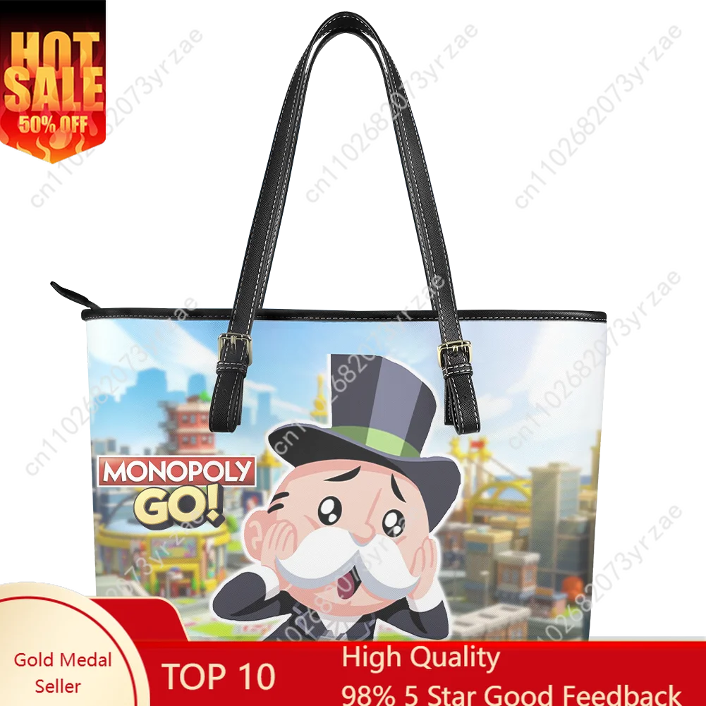 

Monopoly Go! Handbag Mens Womens Personalized Tote Bag Shoulder Bag Business Commuter Leather Print Purse Customize Bags